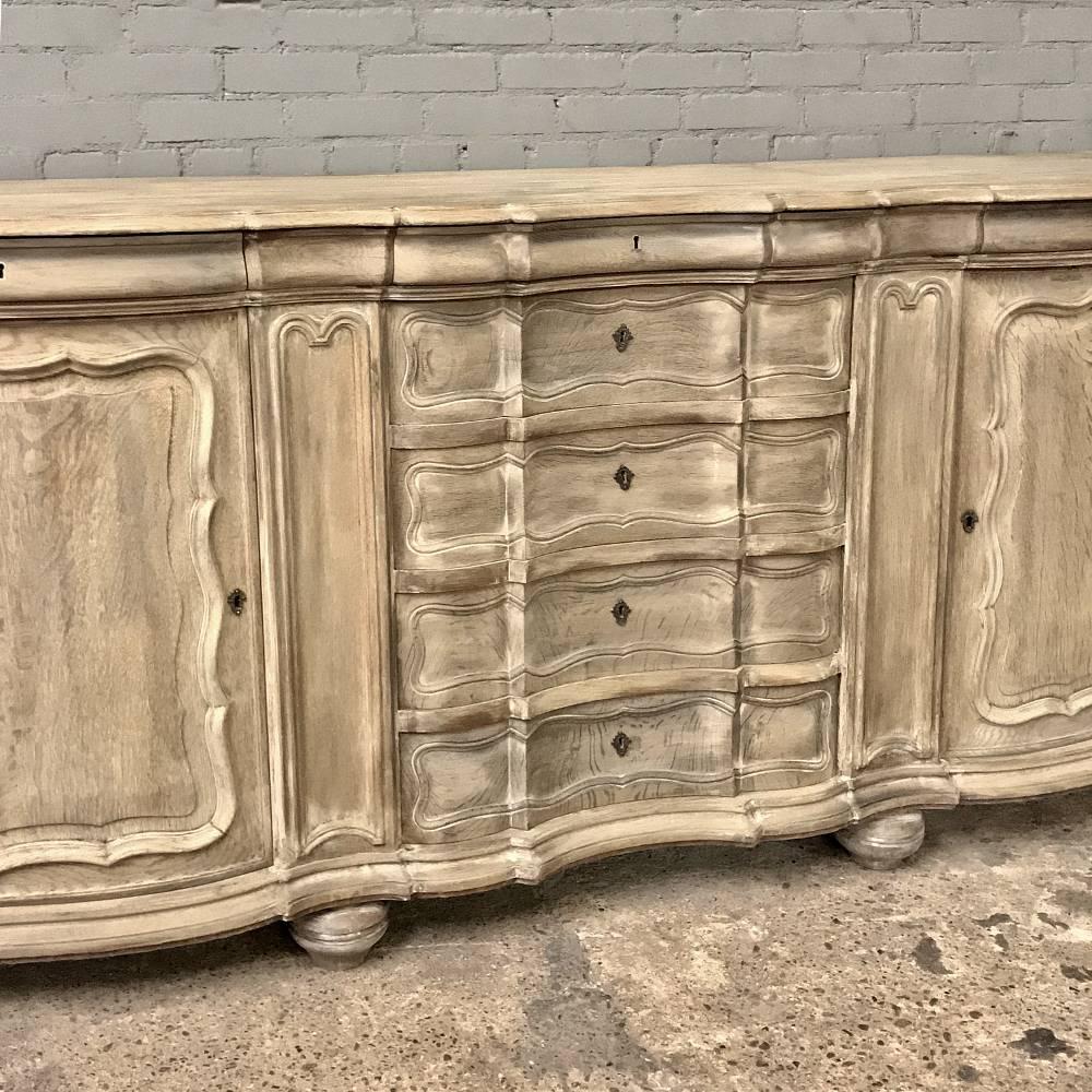 19th Century Country French Stripped Oak Buffet In Good Condition In Dallas, TX