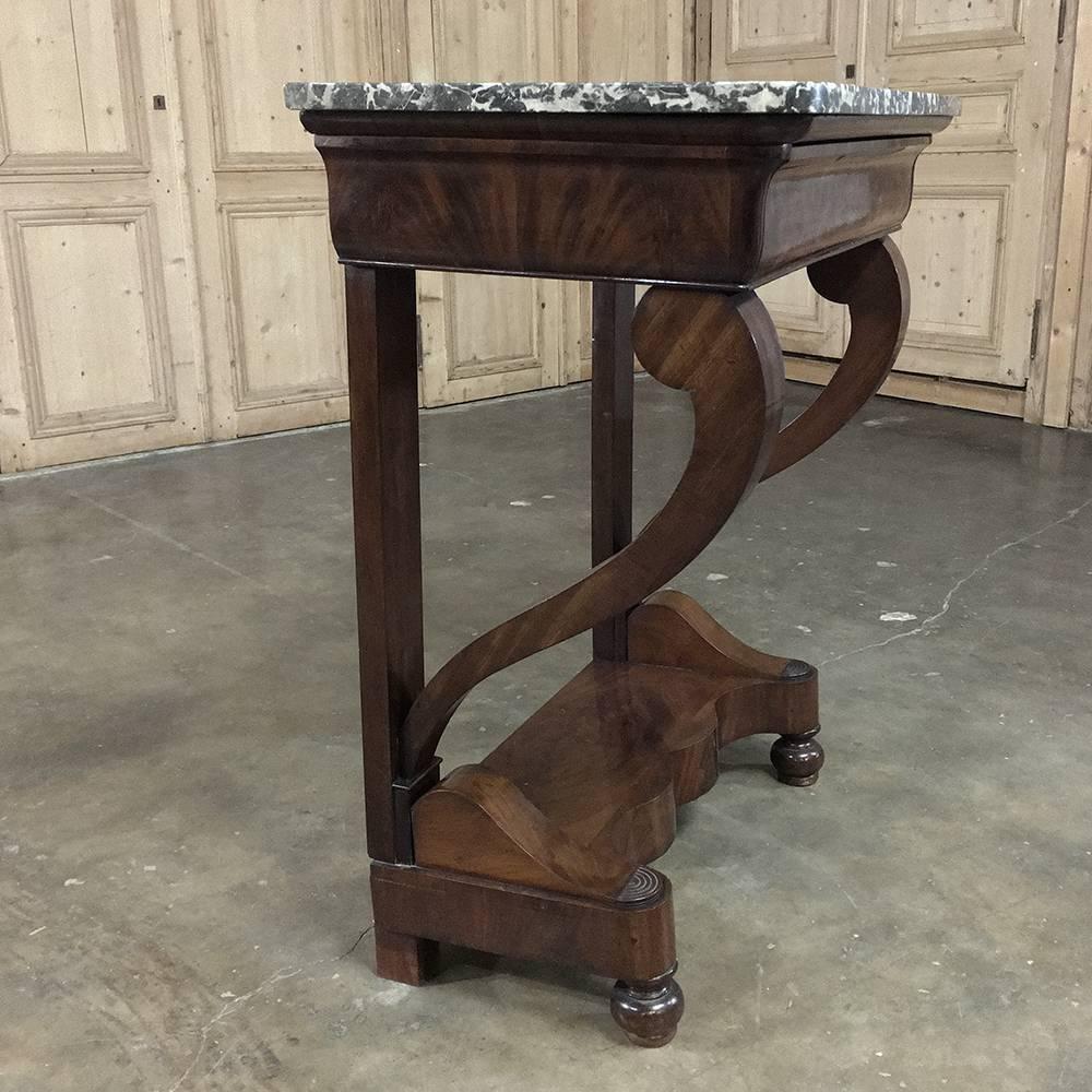 19th Century, French, Louis Philippe Mahogany Marble-Top Console 2