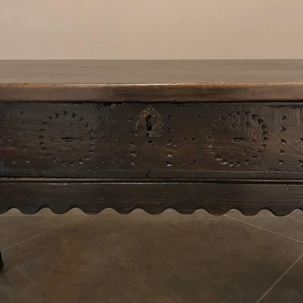 18th Century Rustic Country French Console Sofa Table In Good Condition In Dallas, TX