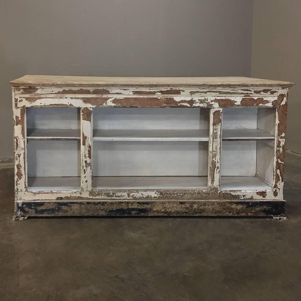 19th Century Distressed Painted Store Counter or Bar 1