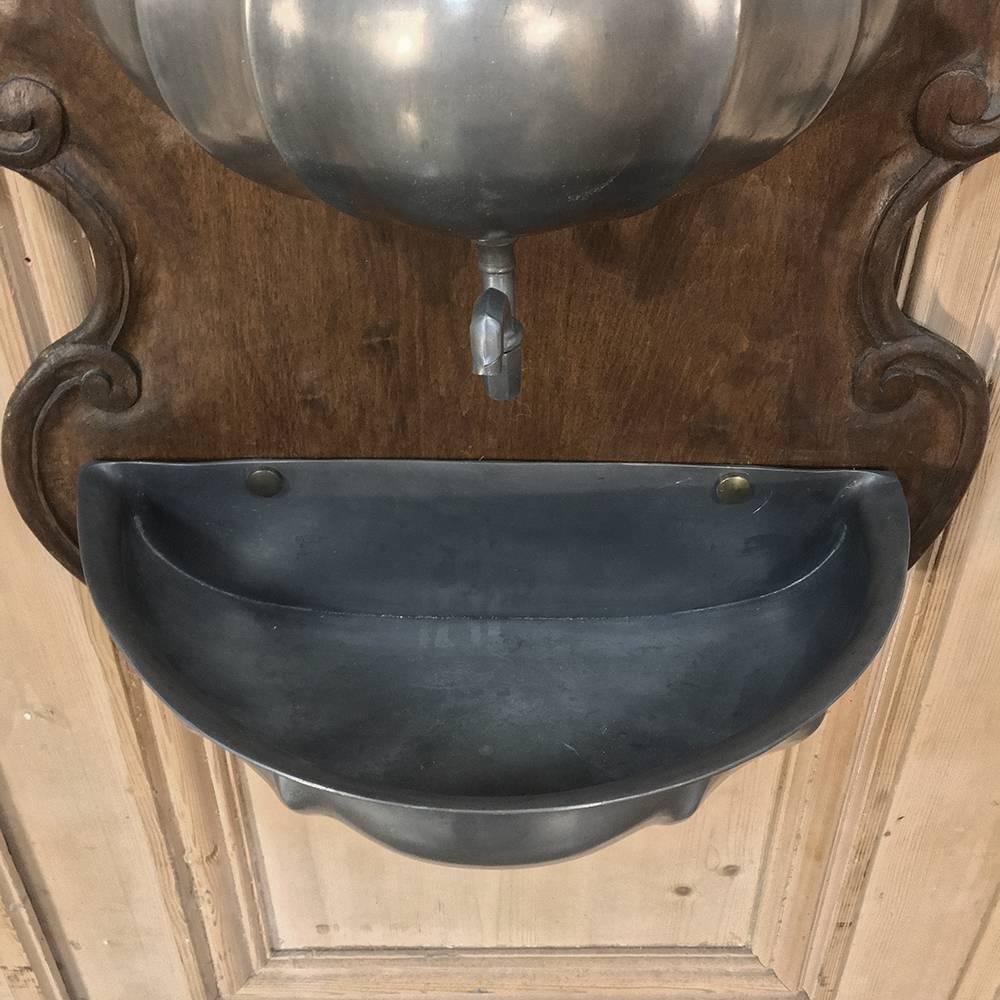19th Century Pewter Wall Fountain 1