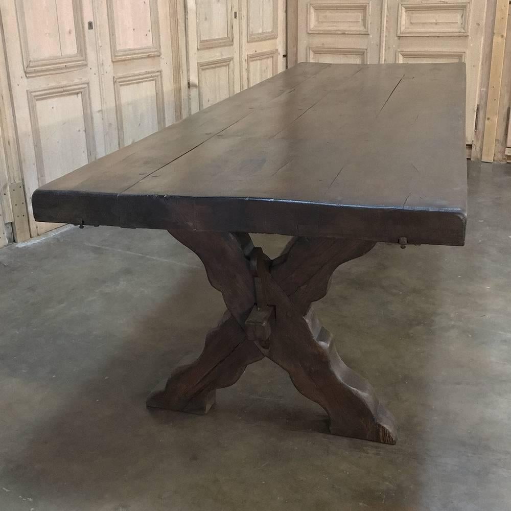 Oak Grand 18th Century Rustic Country French Banquet Table