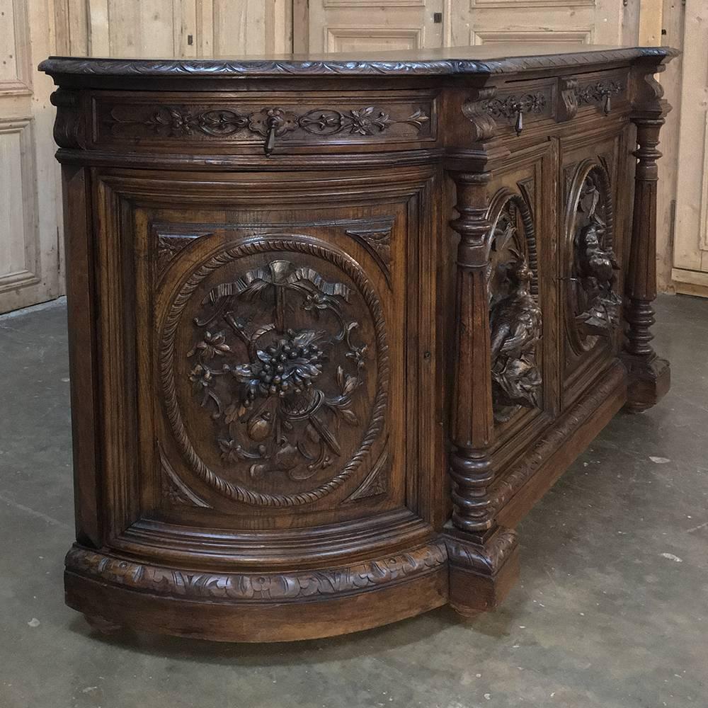 Oak 19th Century French Renaissance Hunt Buffet