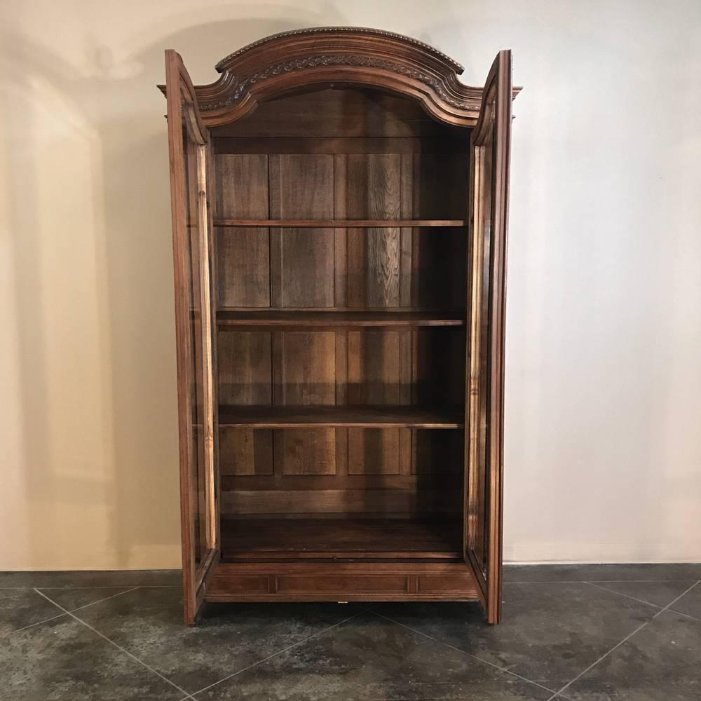 Hand-Carved 19th Century French Louis XVI Bookcase, Display Armoire