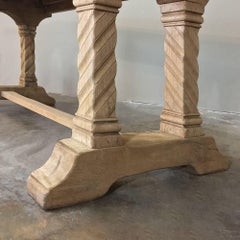 Antique Rustic Trestle Table in Solid Oak