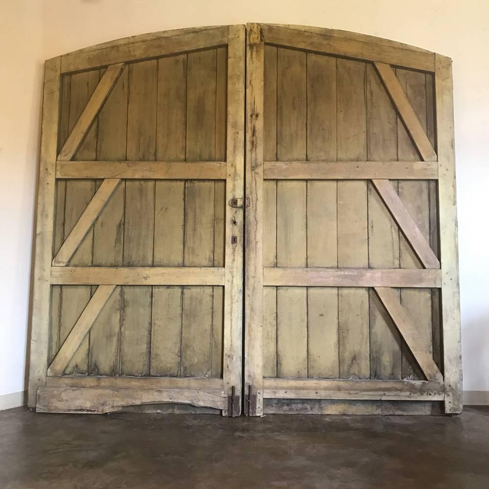 Grand 18th Century Oak and Forged Iron Barn Doors 2