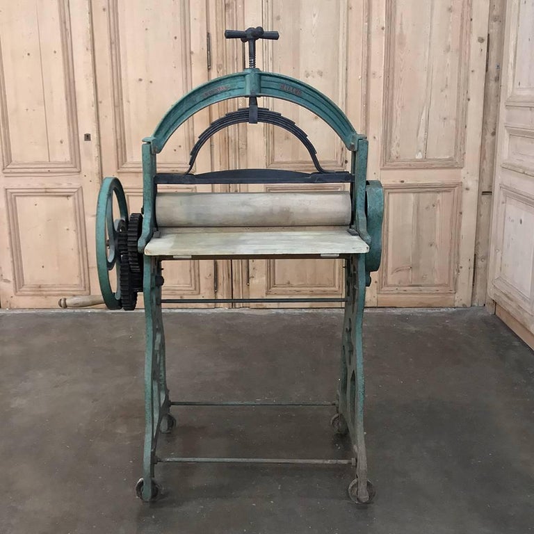 Antique Industrial Laundry Cloth Roller Press For Sale at 1stdibs
