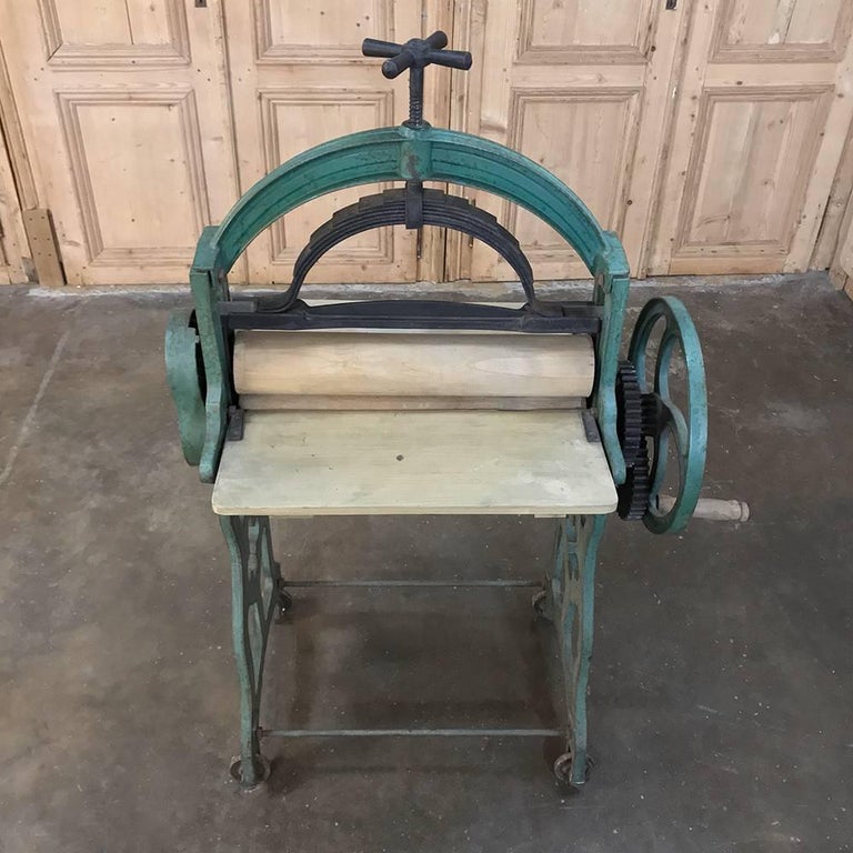 Antique Industrial Laundry Cloth Roller Press For Sale at 1stdibs