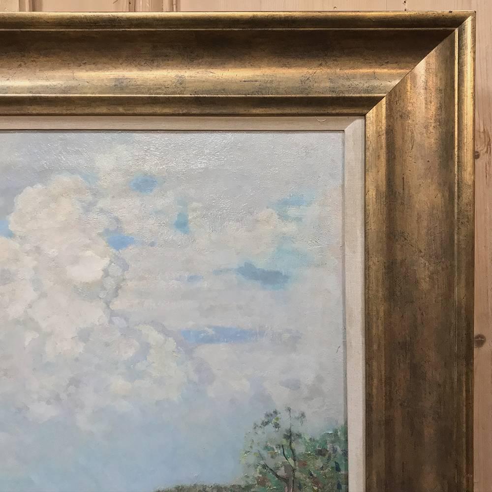 Antique Framed Midcentury Oil Painting on Canvas by J.W. Kiesewetter In Good Condition In Dallas, TX