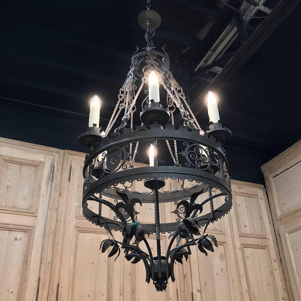 antique wrought iron chandeliers