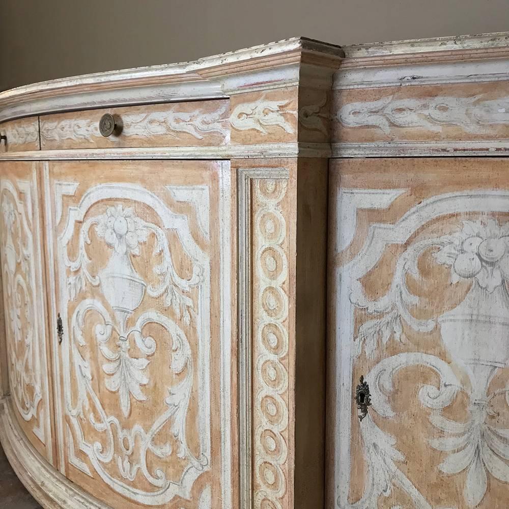 19th Century Venetian Painted Bow Front Buffet 2