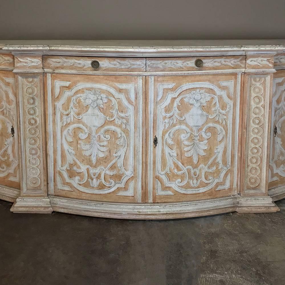 19th Century Venetian Painted Bow Front Buffet 1