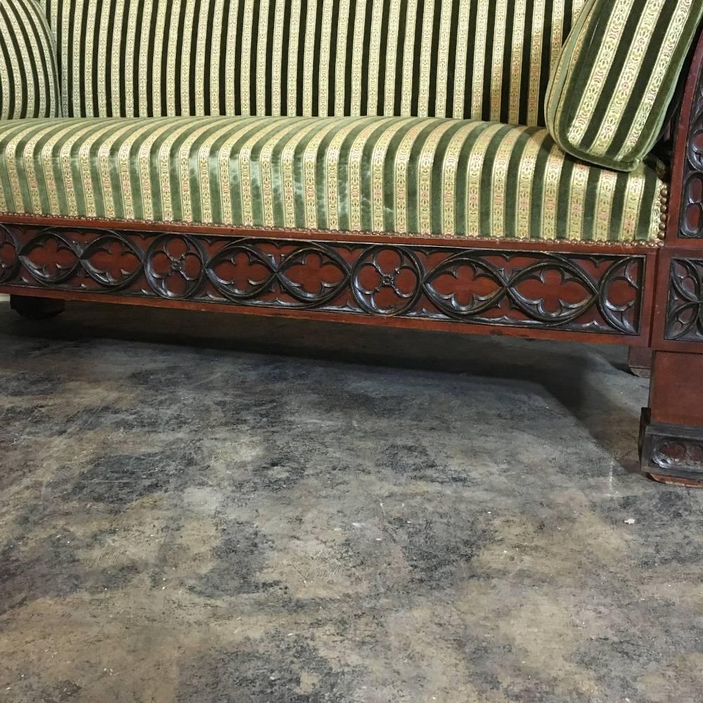 Mid-19th Century 19th Century Biedermeier Gothic Revival Mahogany Sofa