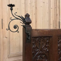 19th Century French Gothic Hall Bench