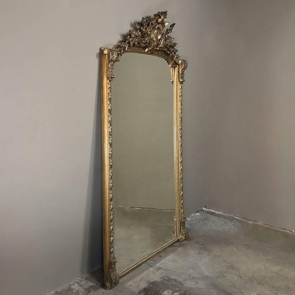 Grand 19th Century French Baroque Gilded Beveled Mirror 4