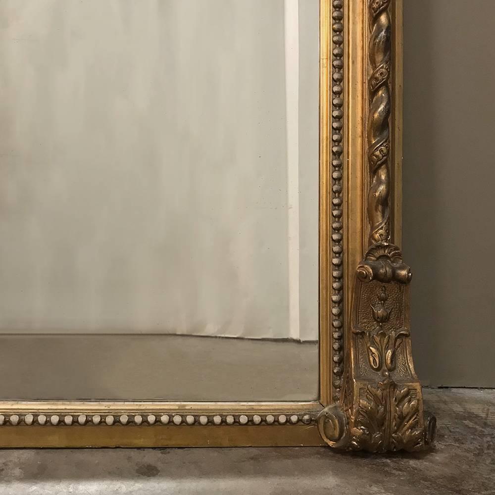 Grand 19th Century French Baroque Gilded Beveled Mirror 1