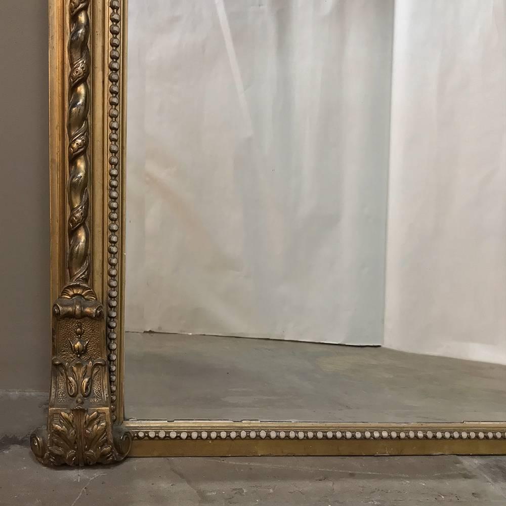 Giltwood Grand 19th Century French Baroque Gilded Beveled Mirror