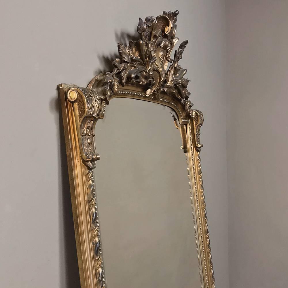 Grand 19th Century French Baroque Gilded Beveled Mirror 2