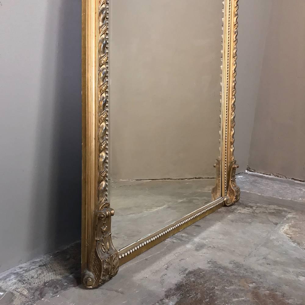 Grand 19th Century French Baroque Gilded Beveled Mirror 3
