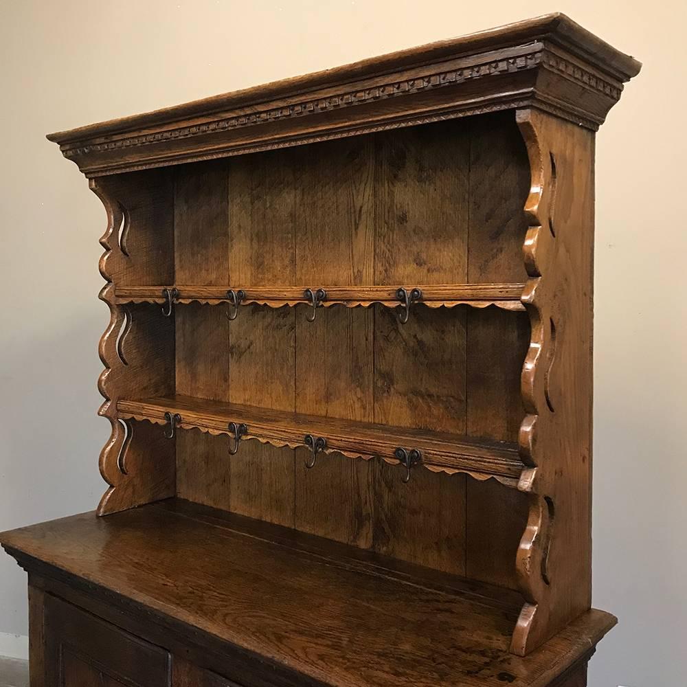Hand-Crafted 18th Century Rustic Swedish Oak Vaisselier
