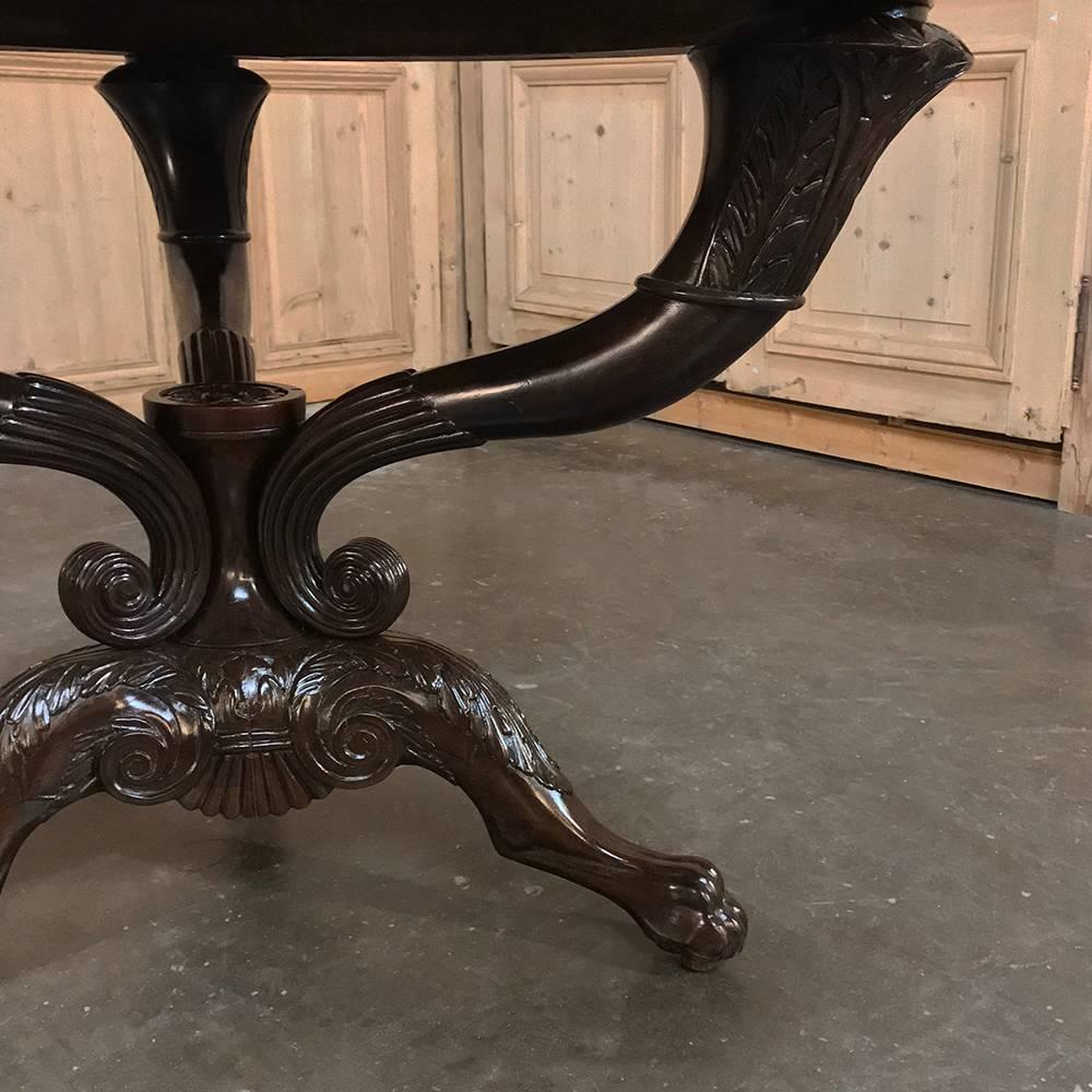 Mid-19th Century Rosewood and Cararra Marble Genovese Center Table 2