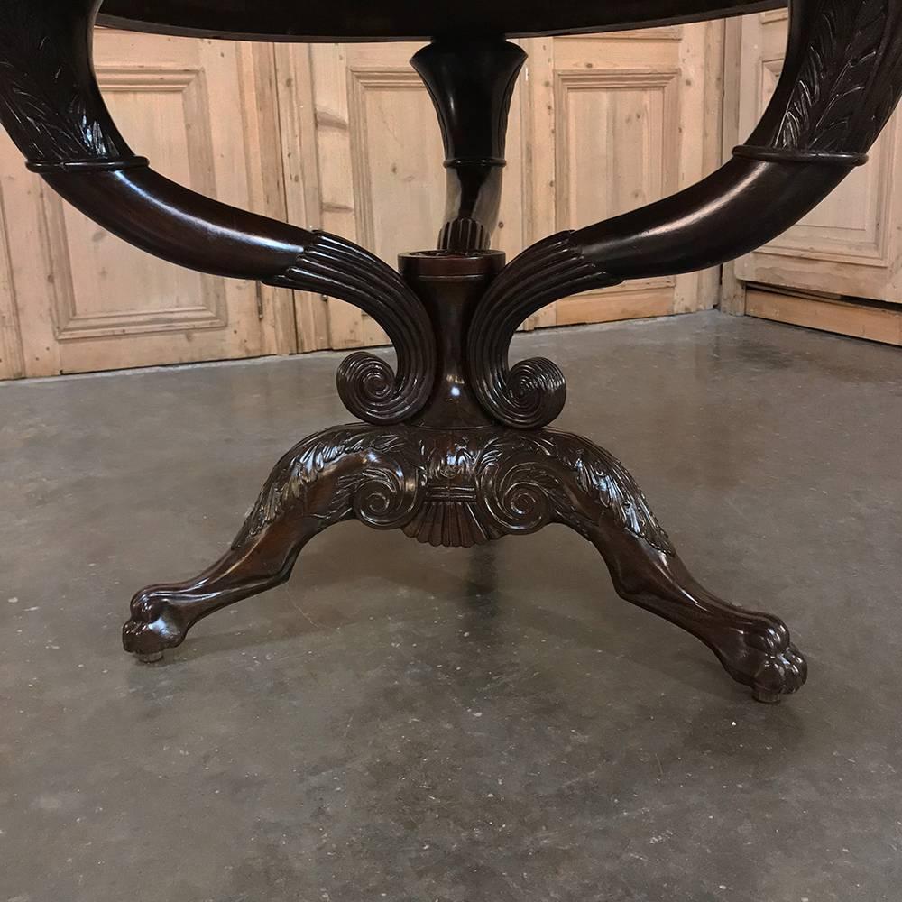 Mid-19th Century Rosewood and Cararra Marble Genovese Center Table 1