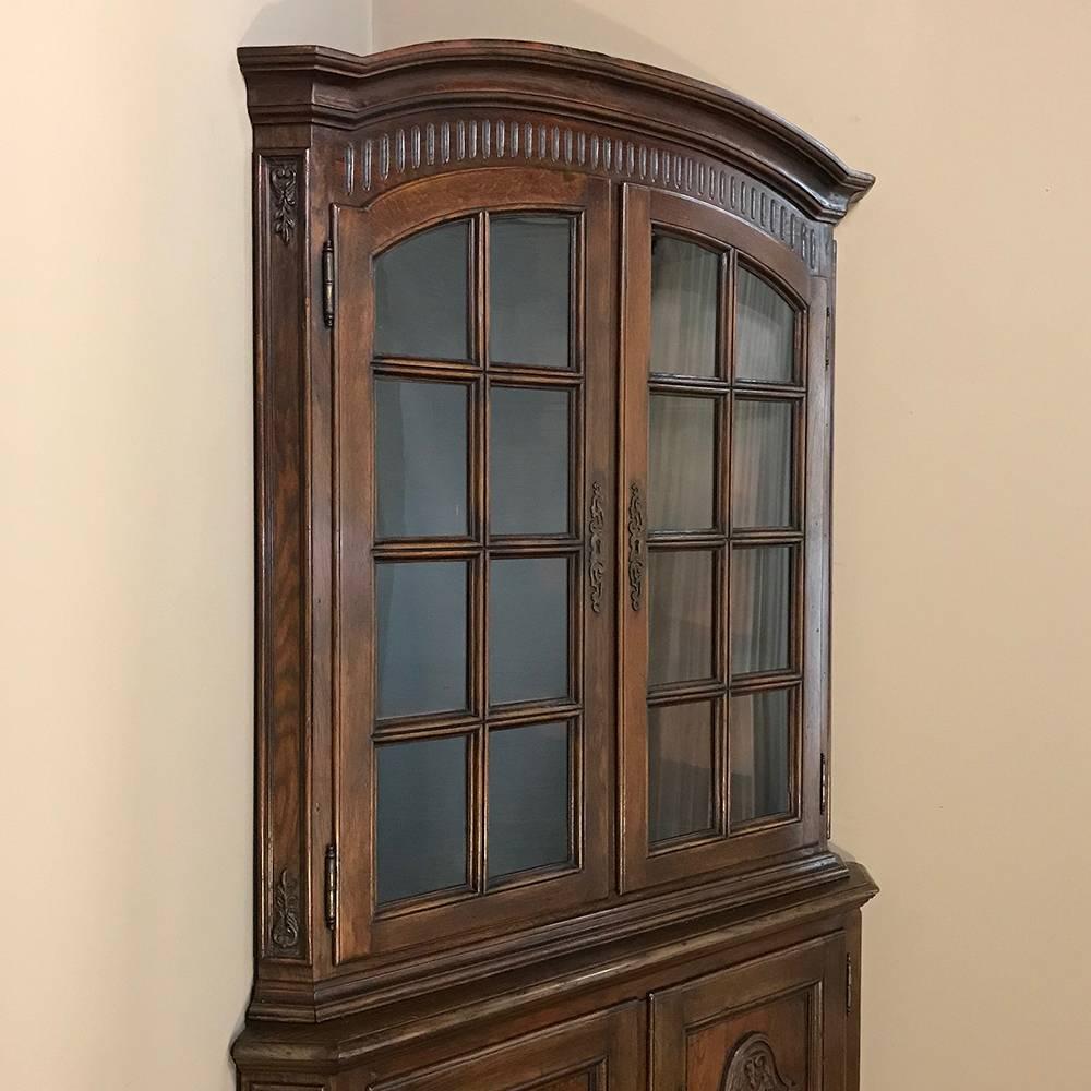 Late 19th Century 19th Century Country French Corner Bookcase