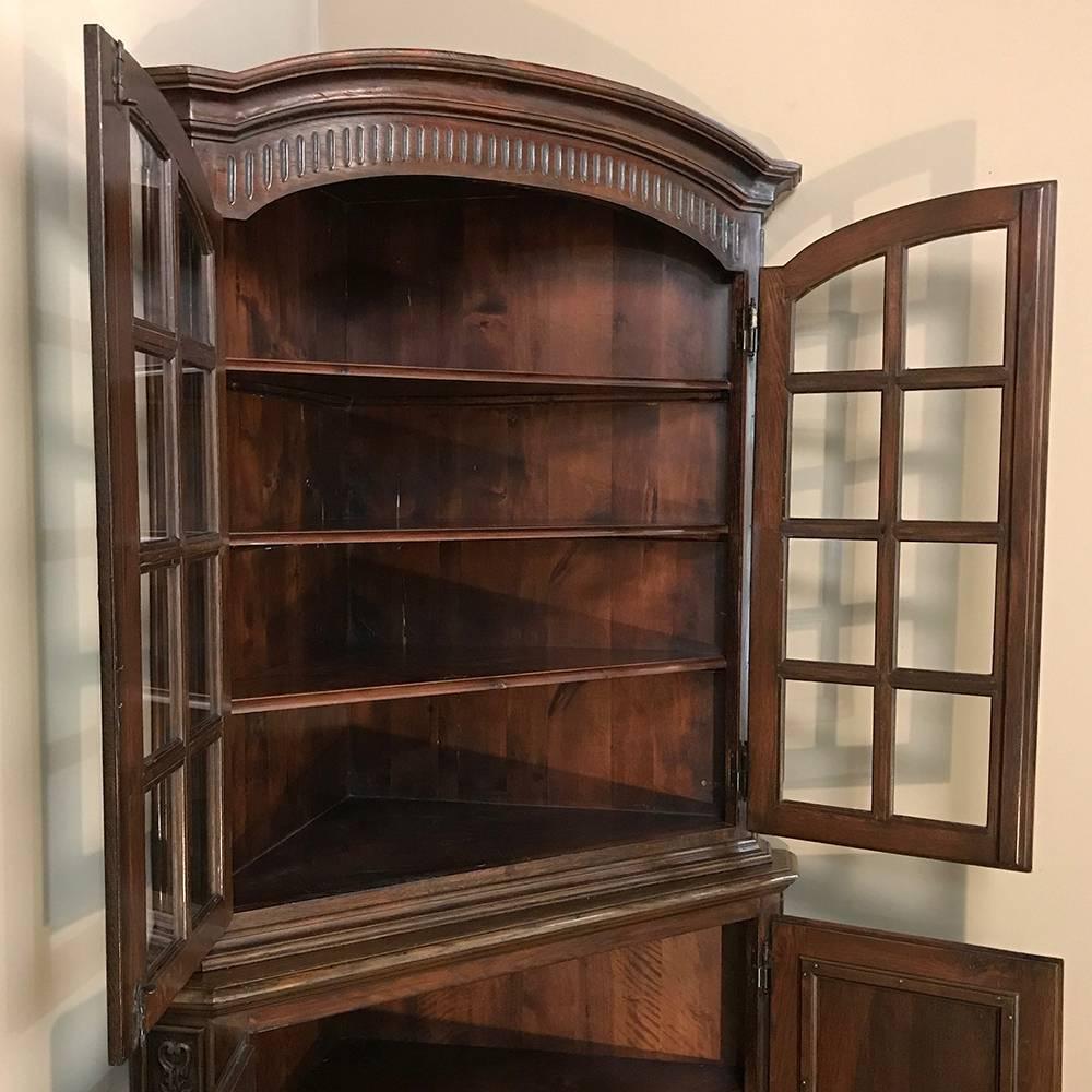 Hand-Crafted 19th Century Country French Corner Bookcase