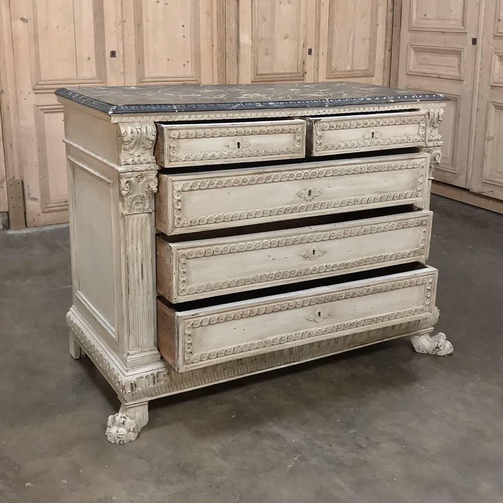 19th Century Italian Neoclassical Painted Commode In Good Condition In Dallas, TX
