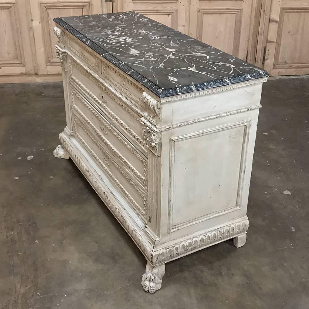 19th Century Italian Neoclassical Painted Commode 2