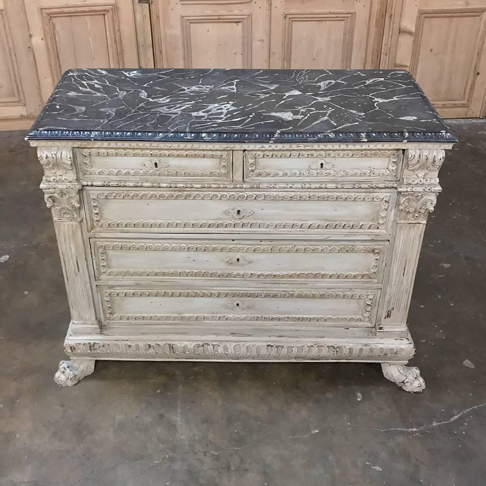 Hand-Painted 19th Century Italian Neoclassical Painted Commode