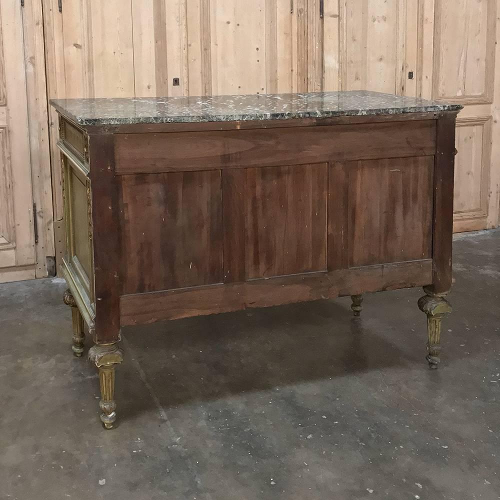 19th Century Italian Neoclassical Painted Marble-Top Commode 6
