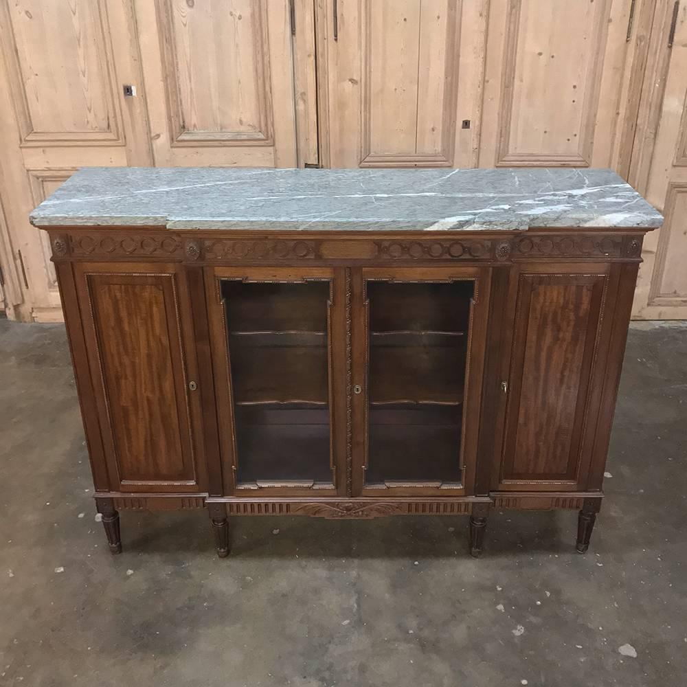 19th Century French Louis XVI Marble-Top Display Buffet In Good Condition In Dallas, TX