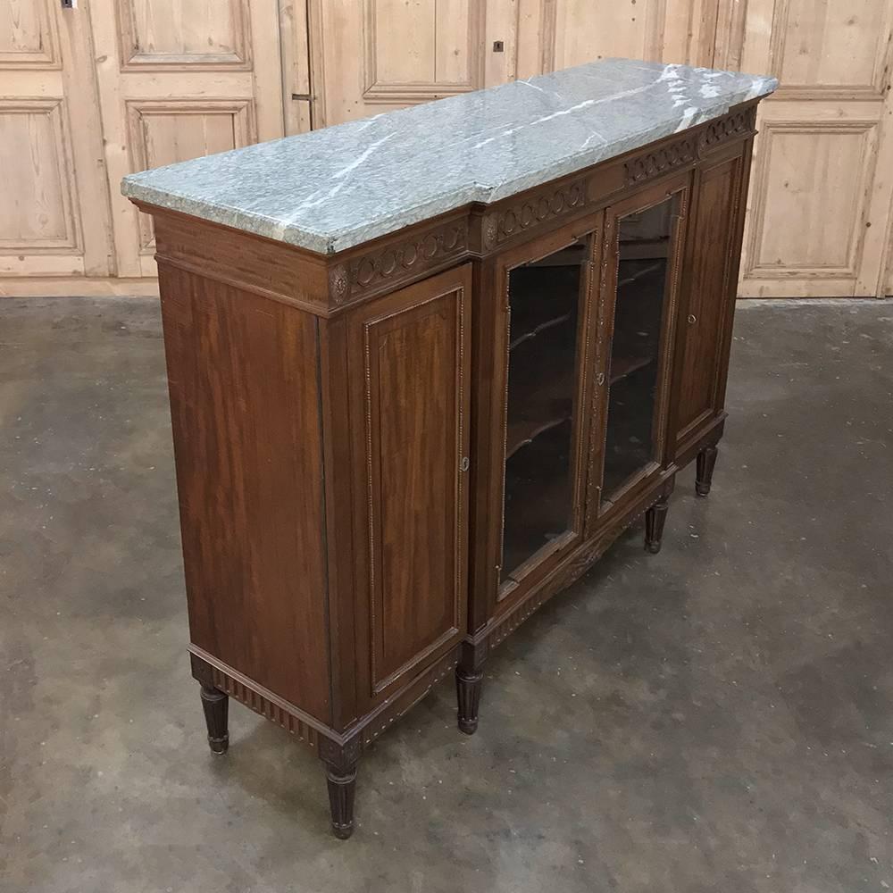 19th Century French Louis XVI Marble-Top Display Buffet 2