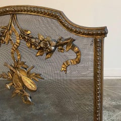 19th Century French Neoclassiocal Bronze Fire Screen, circa 1870