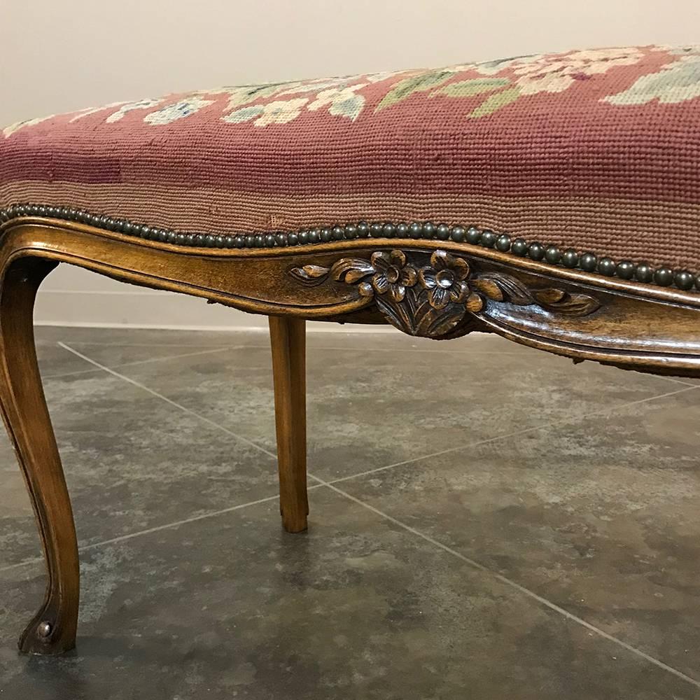 19th Century French Louis XV Tapestry Banquette, Bench 1