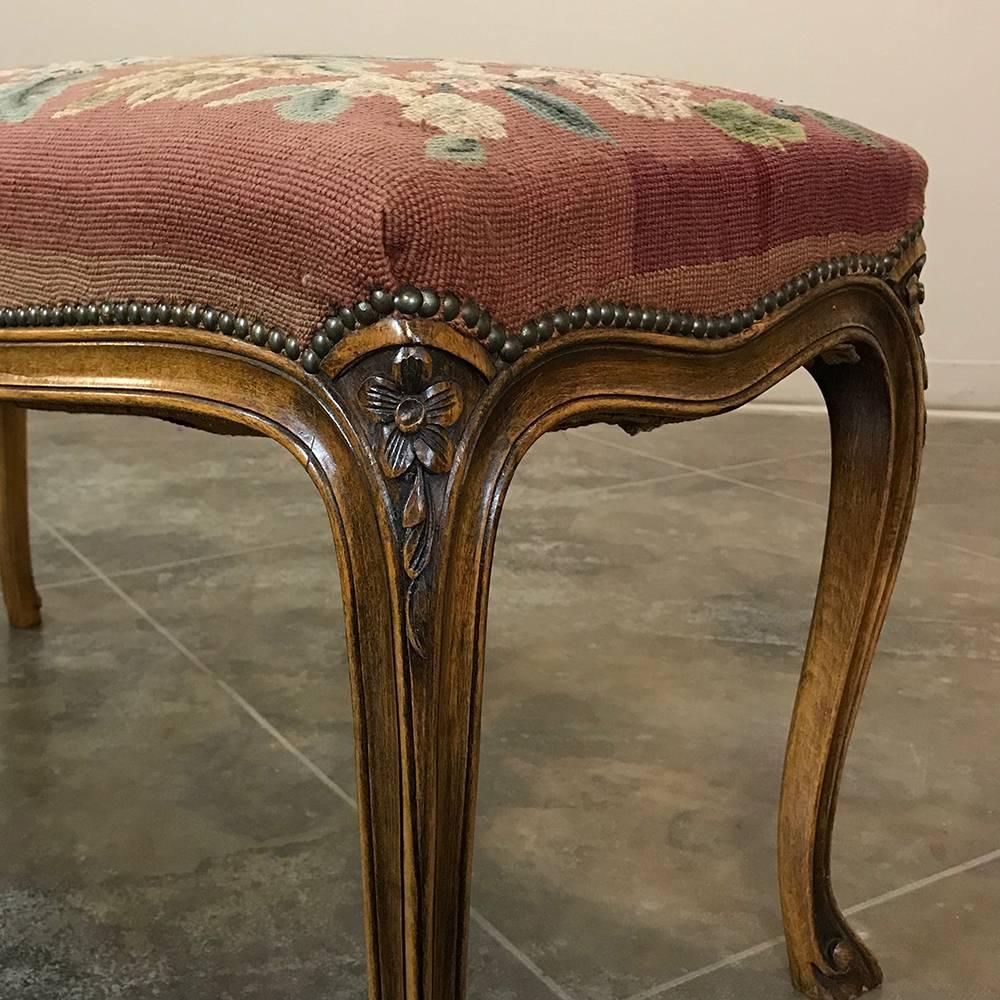 Late 19th Century 19th Century French Louis XV Tapestry Banquette, Bench