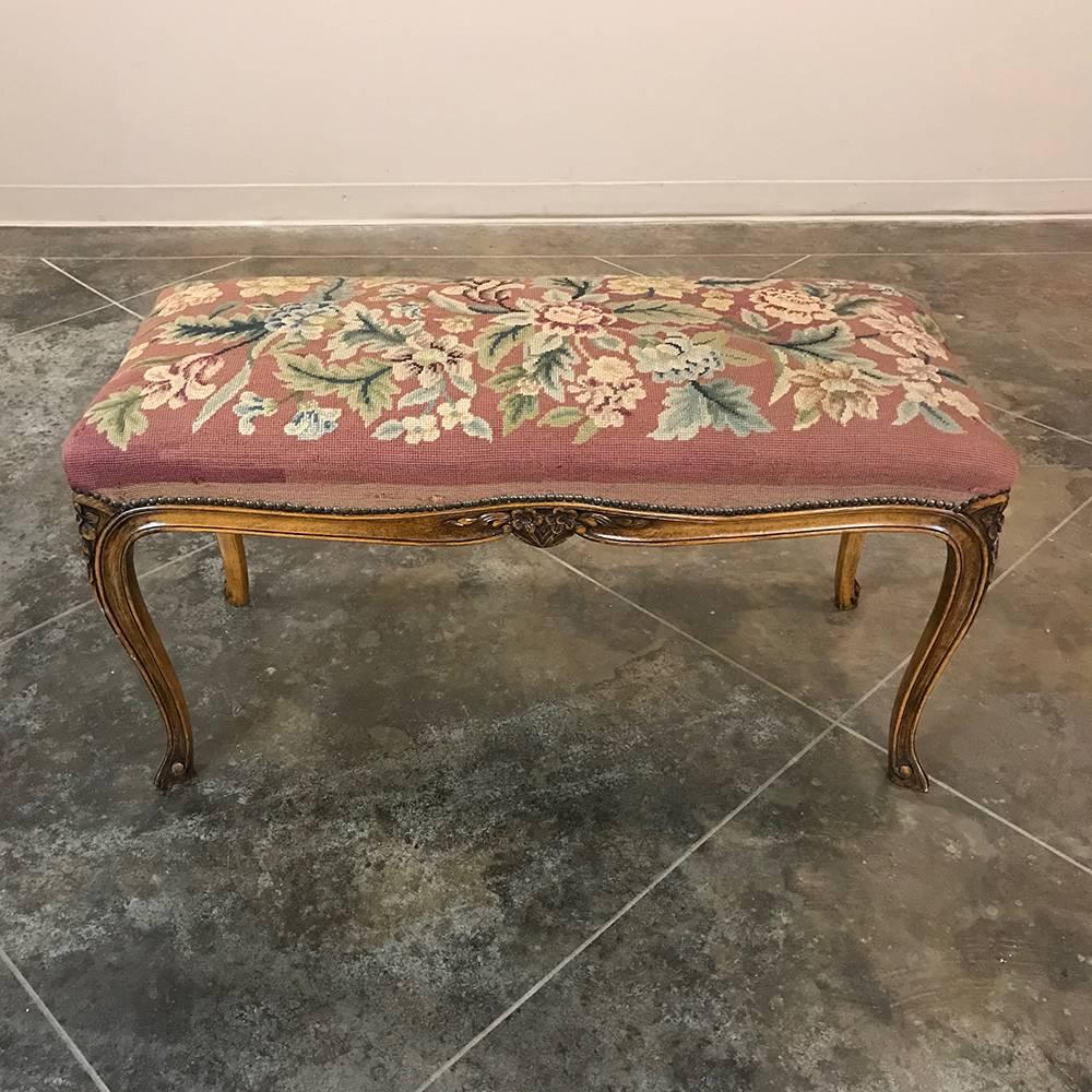 19th Century French Louis XV Tapestry Banquette, Bench 2
