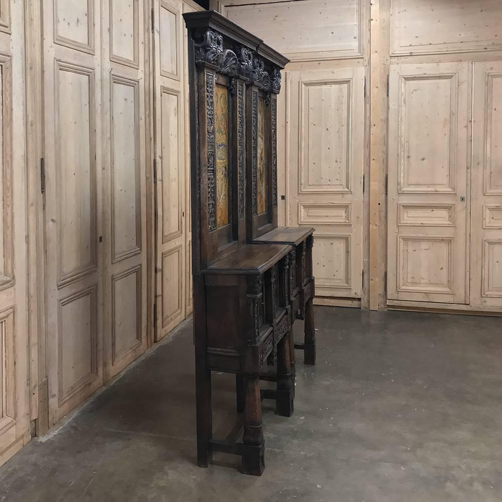 Pair of Renaissance Revival Boiserie Collector's Cabinets 3