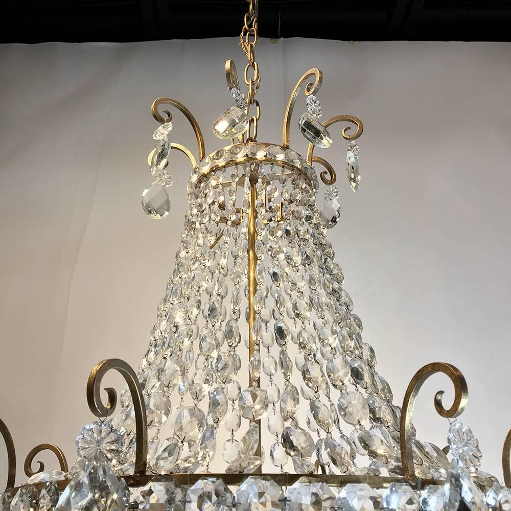 mid century crystal chandelier