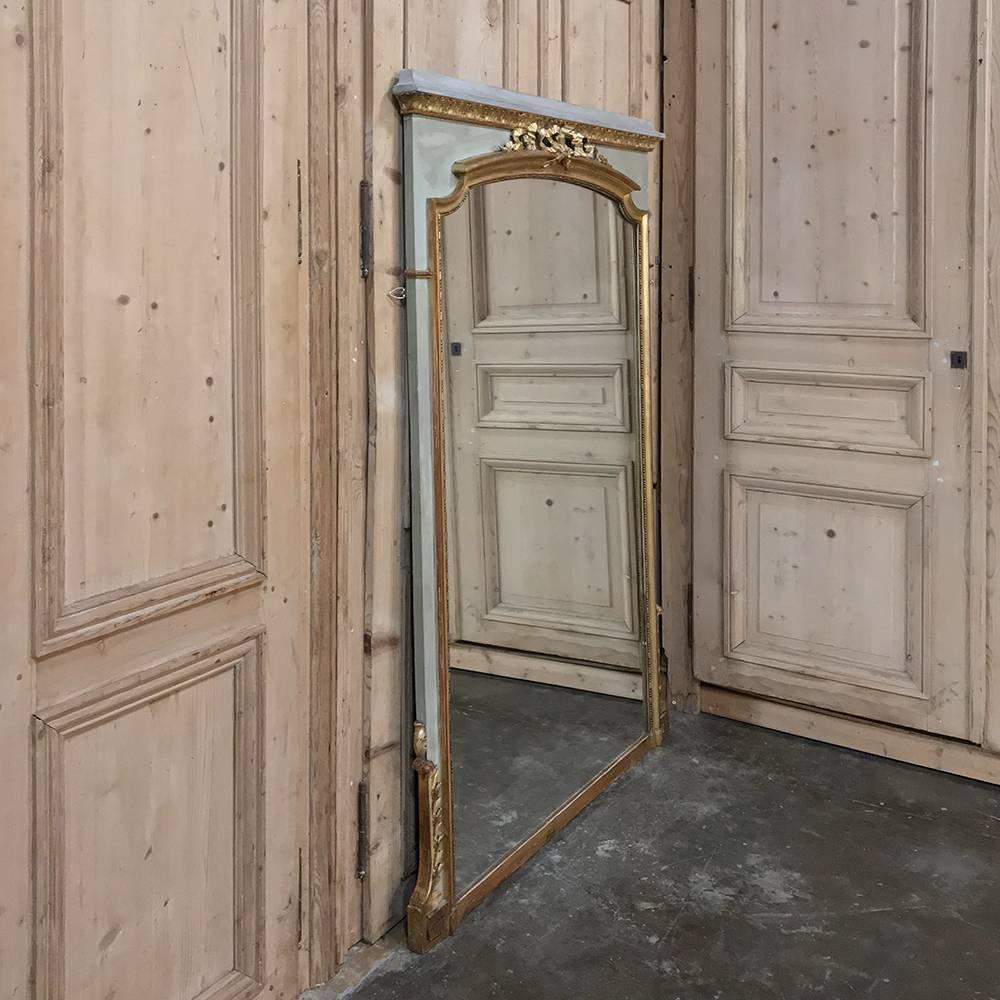 French Louis XVI Gilded and Painted Mirror, 19th Century 2