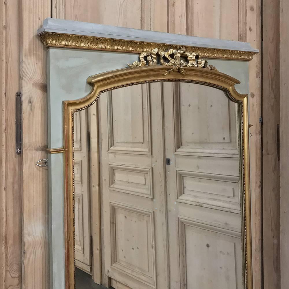 French Louis XVI Gilded and Painted Mirror, 19th Century 1