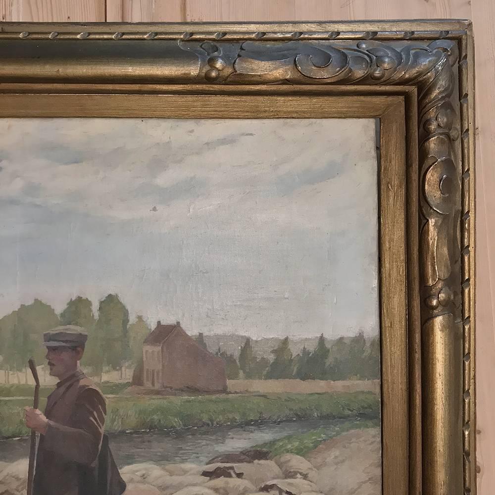Antique Framed Oil Painting on Canvas 1