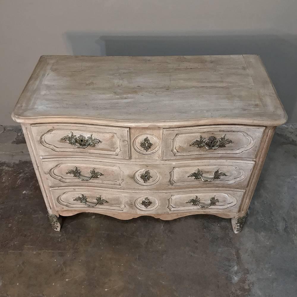 18th Century Country French Louis XIV Stripped Oak Commode 1