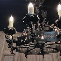 Antique Wrought Iron Chandelier