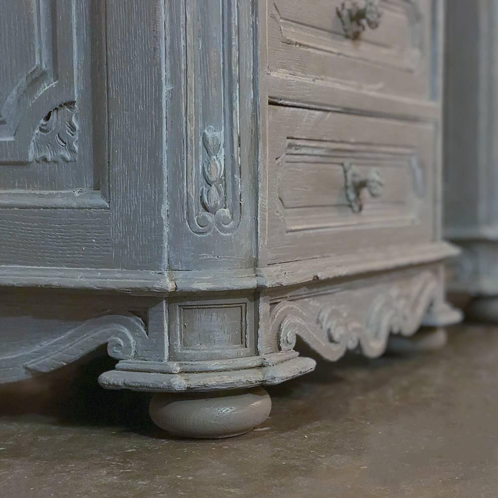 Late 19th Century Pair of 19th Century French Regence Marble-Top Painted Nightstands