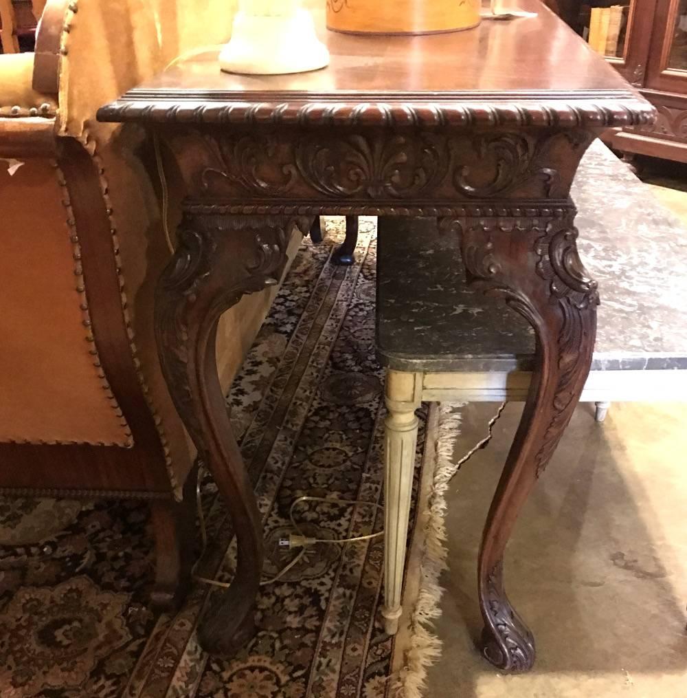 Hand-Carved Antique Chippendale Sofa Table