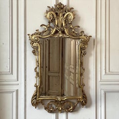19th Century Italian Neoclassical Hand Carved Giltwood Mirror