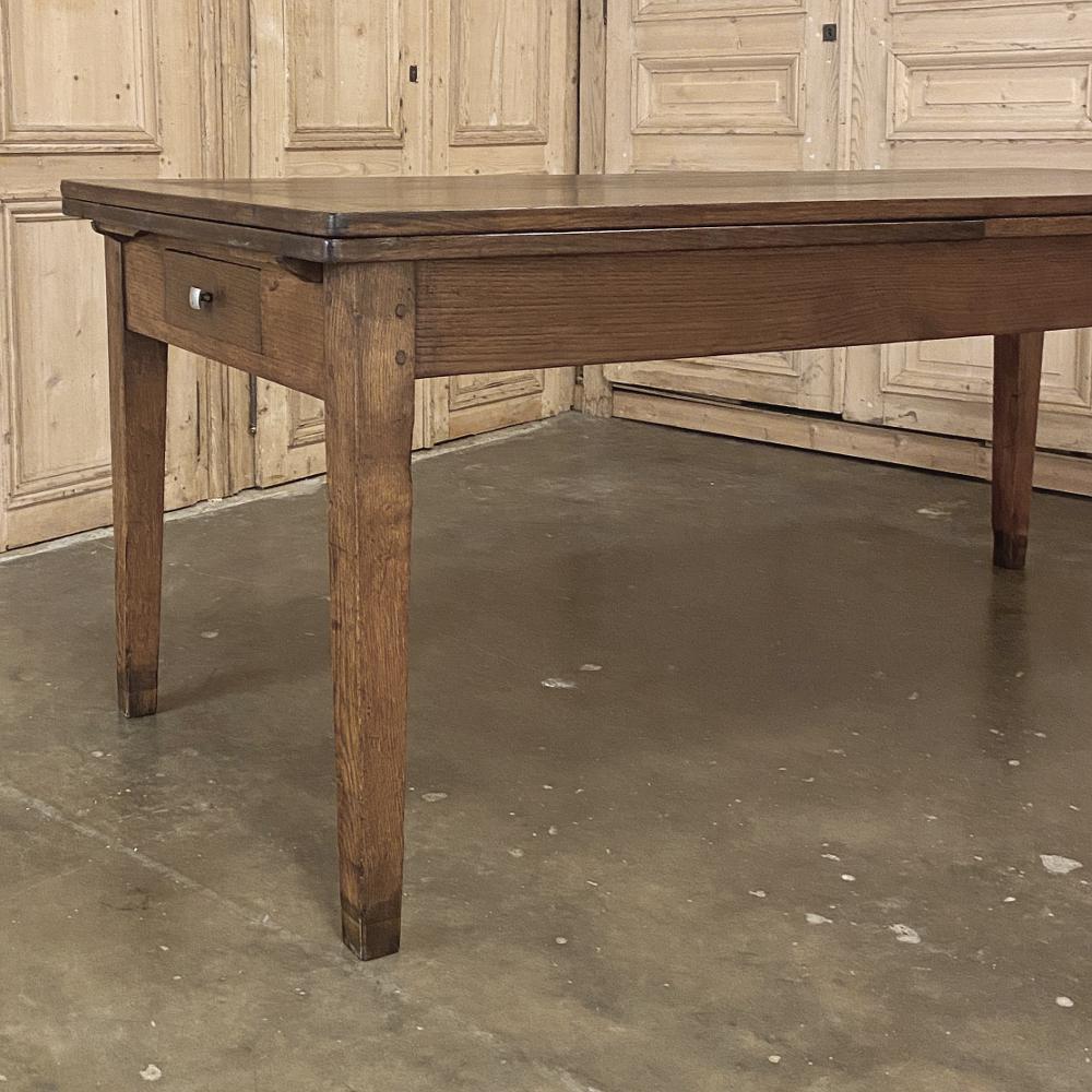19th Century Country French Fruitwood Draw-Leaf Banquet Table 7