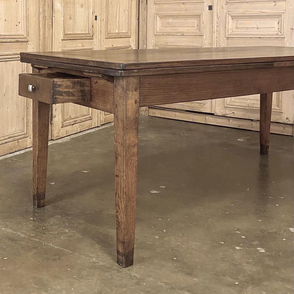 19th Century Country French Fruitwood Draw-Leaf Banquet Table 8